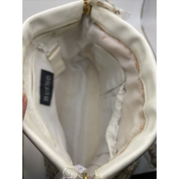 Bueno WhiteFaux Leather Bag Purse Chain Woven Shoulder Strap NWT - Picture 8 of 10
